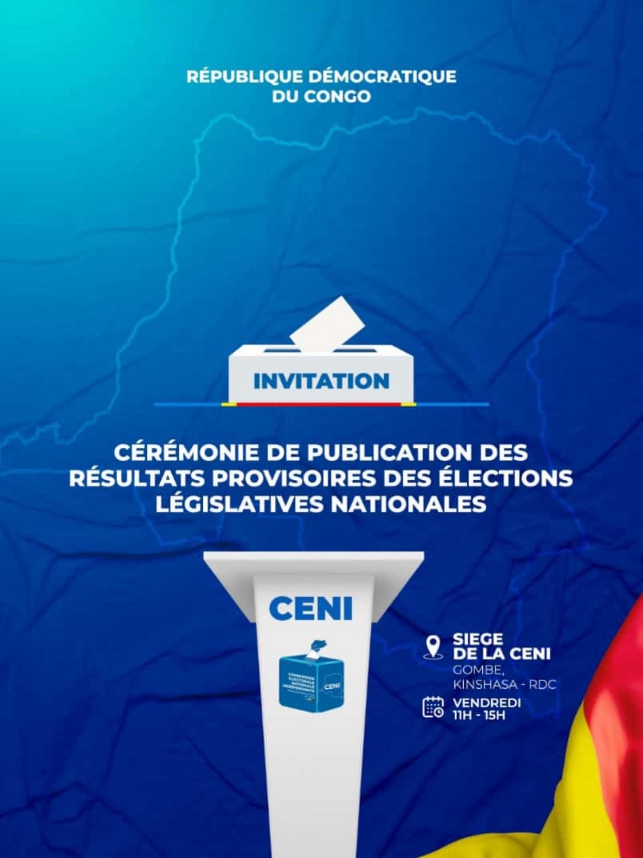 Élections 2023: La CENI publie les résultats provisoires des élections législatives nationales ce vendredi